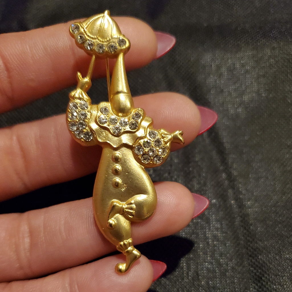 Vintage Clown Brooch